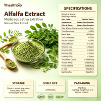 Extrait d'alfalfa naturel en gros d'usine, extrait d'herbe Medicago Sativa, rapport d'extraction multiple pour composé botanique