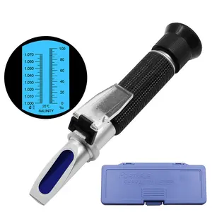 Portátil de la salinidad refractómetro salinidad 0-10% de sal del probador del metro de mano 1.000-1.070Sg mar Salinometer para acuario