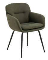 Fauteuil de salle à manger moderne en métal vert pour bureau à domicile et mobilier d'hôtel pour appartement