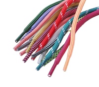 Lacets ronds tressés en polyester 100% bon marché en gros, nouveaux lacets personnalisés avec embouts en plastique