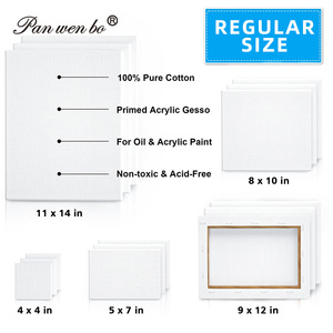 Panwenbo sơn lót màu trắng cao cấp bức tranh nghệ thuật kéo dài vải 100% bông vải cho bức tranh cho sơn dầu Acrylic đổ - Product Image 2
