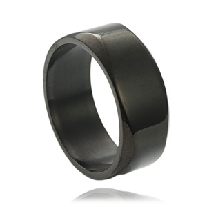 Men's <b>Titanium</b> Steel <b>Ring</b> <b>Black</b> Geometric Design Punk Style Fashion Jewelry Gift - Product Image 1