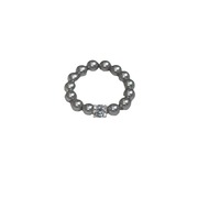 Französischer Stil verstellbare Senior Elastic Rope Perlen Süßwasser Perle Fingerring Frauen