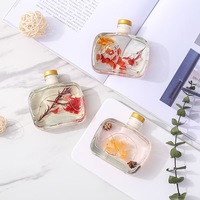 Lot de diffuseurs à bâtonnets d'huiles essentielles sans flamme en verre de 100 ml, faits à la main, carrés, sans BPA, écologiques, longue durée