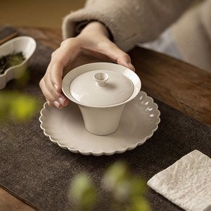 Guanlan Wood Ash Gaiwan Porcelain <b>Tea</b> <b>Set</b> With Lid For Kung Fu <b>Tea</b> Brewing And Serving 2024 Edition - Product Image 2