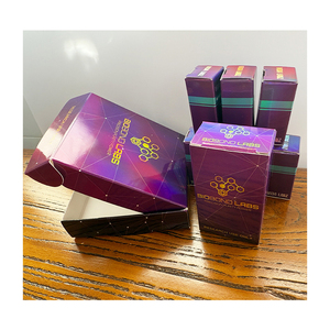 VB75 - Diseño Profesional, Plantilla GRATUITA para Imprimir su Propio Logotipo, Caja para Viales de 3 ml Color Morado, Caja de Cartón Holográfica Láser para Empaque de Péptidos - Product Image 1