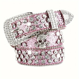<span class=keywords><strong>Ceinture</strong></span> Western Bling Bling Personnalisée en Strass pour Hommes et Femmes, <span class=keywords><strong>Ceinture</strong></span> en <span class=keywords><strong>Cuir</strong></span> à Clous de Cristal Façon <span class=keywords><strong>Cowboy</strong></span>, <span class=keywords><strong>Ceinture</strong></span> de Jean Ornée de Diamants - Product Image 5