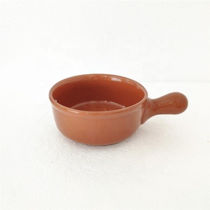 Bol rond de service en céramique avec poignée, 1 pièce, couleur, vernis à salade, pour micro-ondes - Product Image 6