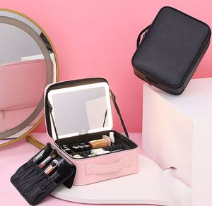 Valise de Maquillage LED pour Femme, Grande Capacité, Organisateur de Voyage et Boîte de Rangement, Trousse de Cosmétiques Vide et Complète Tendance - Product Image 2