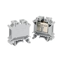 Bloc de bornes à vis sur rail DIN gris PA66 UK25N 100A 2 pôles 800V avec contact en laiton pour panneau de commande, câble 25mm²