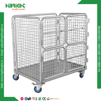 Contenedor de Almacenamiento de Acero Resistente para Almacenes, Apilable y Plegable, de Buena Calidad, Recubierto de Zinc, con Recubrimiento Electrostático en Polvo Epóxico