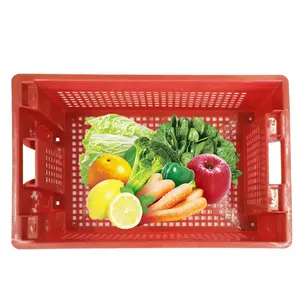 Vente en gros d'usine de caisses en plastique bon marché Conteneur de stockage de fruits et légumes de supermarché Paniers en plastique Caisses de fruits - Product Image 5