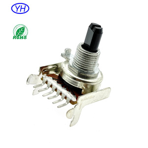 โพเทนชิโอมิเตอร์แบบหมุนสเตอริโอชนิดหุ้มฉนวนแนวนอนขนาด 16 มม. คุณภาพสูง รุ่น B104 พร้อมขา 6 ขา สำหรับควบคุมระดับเสียงวิทยุ - Product Image 4