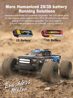 HOSHI N517 Frenzy 1/12 Truk RC Brushless 4WD 70km/jam Kecepatan Tinggi Kendaraan Monster Off-Road Remote Control Paket Baterai 1 2 3