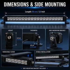 <span class=keywords><strong>Barre</strong></span> lumineuse <span class=keywords><strong>LED</strong></span> EMC 22 pouces 100W 10880LM IP67 étanche, faisceau combiné, mince, pour conduite tout-terrain et travail, avec supports de montage latéraux - Product Image 4