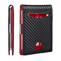 Cartera para Tarjetas de Hombre con 12 Ranuras, Bloqueo RFID Anti-Skimming, con Clip para Billetes