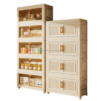 Panier de rangement pliable et empilable en plastique pour armoire
