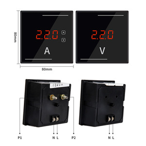 Medidor de Panel Digital de 80 mm x 80 mm, CA/CC Monofásico, 220 V, 380 A, Amperímetro, Voltímetro con Pantalla LED Roja para Uso Industrial - Product Image 1
