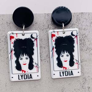 Cartoon <span class=keywords><strong>Tarot</strong></span> Kaart Ornament Halloween Horror Cartoon Acryl Oorbellen Voor Vrouw - Product Image 6