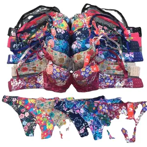 Ladies Lace Adjustable Printed Bra Set With Steel Ring Comfortable Breathable Women's Underwear Suit Zimbabwe Harare Peru