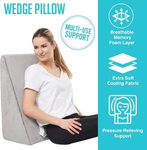 Soft Removable Cover <strong>Navy</strong> 12 Inch 24 Inch Wide Incline Support Cushion Bed Wedge <strong>Pillow</strong> for Lower Back Pain - Product Image 5