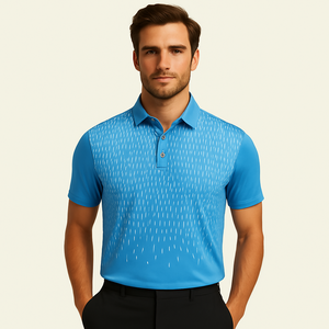 Camiseta de verano de manga corta con estampado personalizado de alta calidad para hombre, camiseta de Golf de secado rápido, patrón de diseño de impresión de goma Digital - Product Image 1