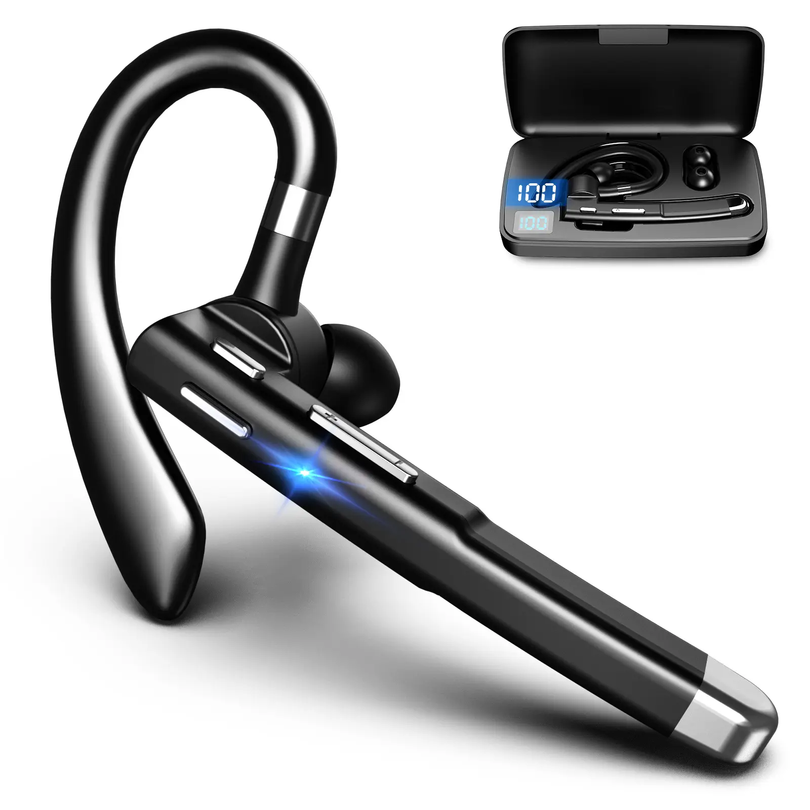 Neue geräusch unterdrückende Ohr montage Drahtloses Bluetooth-Headset LED-Digital anzeige Business Ear phone Sports Running Earbuds