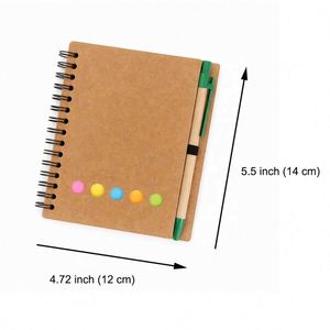 Custom Logo Kraft Paper Notepad Memo <b>Pad</b> Sticky Notes Organizer Spiral Bound <b>Notebook</b> with Ballpoint Pen - Product Image 2