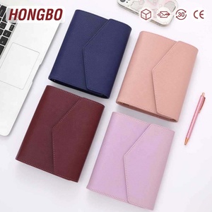 Hongbo meilleure vente 18 couleurs galet A6 Journal cahier couverture or anneau liant mouche feuille sacs en cuir matériel enveloppe <span class=keywords><strong>portefeuille</strong></span> - Product Image 1