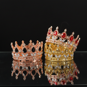 Corona Rotonda Barocca in Lega, Accessorio per Capelli da Sposa, Cerimonie di Compleanno e Laurea, Bestseller - Product Image 2