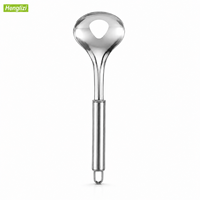 Sendok Bakso Stainless Steel 304 dengan Gagang, Sendok Peras Manual untuk Dapur Rumah