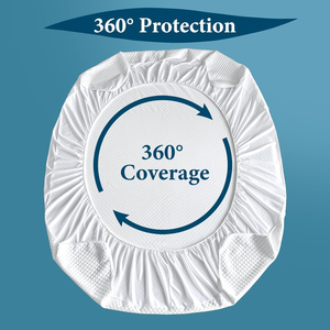 <span class=keywords><strong>Protector</strong></span> de Colchón Impermeable de Poliéster, Tamaño Queen, Transpirable, Silencioso, Bolsillos Profundos de 6"-18", 300 Hilos, Lujoso, <span class=keywords><strong>Para</strong></span> Todas las Estaciones, Lavable a Máquina - Product Image 5