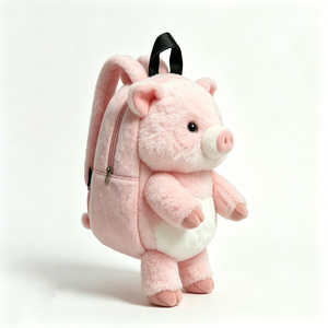 Bolso de peluche con forma de cerdo gordo, Mochila de peluche de cerdo, Mochila de peluche con forma de animal, Mochila escolar con temática de cerdo - Product Image 2