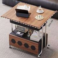 Table basse multifonctionnelle moderne en bois avec roulettes, plateau inclinable, rangement, meuble de salon mobile