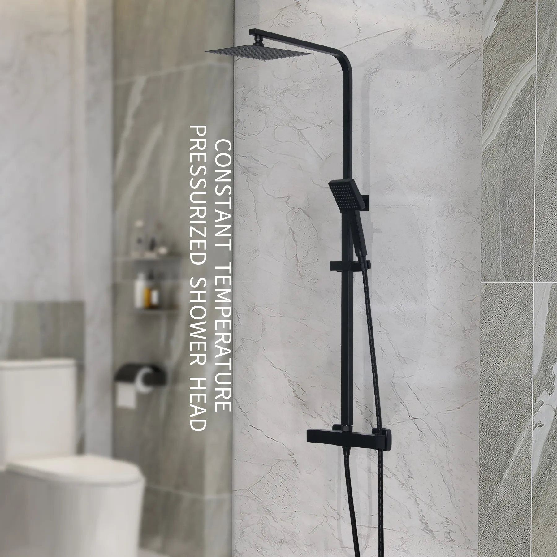 Modern Hot Sale Factory Atacado Matte Black Shower Set Banheiro Multi-função Rainfall Shower Faucet System