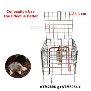 Piège à taupes et campagnols en métal pour jardin extérieur, facile à installer, avec panier de sécurité et cage de protection - Product Image 3