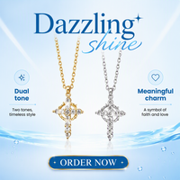 Nouveau Collier Pendentif Rotatif en Zircon Diamanté, Couronne, Croix et Prière Biblique, Tendance 2026, Luxe Léger, pour Femme