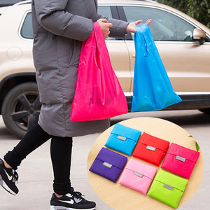 Foldable Shopping <b>Bag</b> Solid Color Large <b>Size</b> Portable Grocery Tote <b>Bag</b> For Supermarket Use - Product Image 1