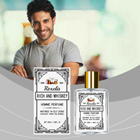 Parfum pour homme Woody Whiskey 50 ml, flacon carré vintage, bouchon doré, coffret cadeau, expédition rapide depuis l'étranger