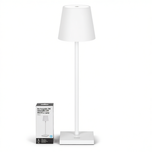 Rechargeable 3W Dimmable LED <b>Table</b> <b>Lamp</b> White Metal <b>Base</b> Modern Design Desk Lighting - Product Image 3
