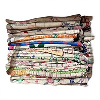 Couverture de canapé traditionnelle Kantha Nakshi brodée à la main en coton respirant, technique non-tissée, style Bengali