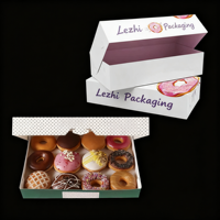 Logo personnalisé en gros matériau de qualité alimentaire beignet gaufre pâtisserie biscuit dessert boulangerie gâteau boîte d'emballage en papier