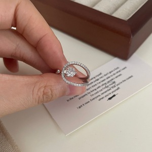 Anillo de Plata de Ley S925 con Incrustaciones de Circonita Hueca, Diseño de Nicho de Alta Gama, Anillo de Moda de Lujo para Mujer - Product Image 3