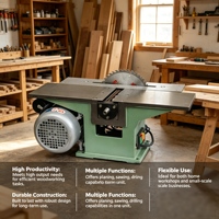Scie à table coulissante de précision, scie à bois portable pour le découpage de panneaux en MDF, en panneaux de particules, en contreplaqué et en bois massif