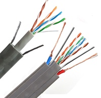 Fuente de fábrica Cat5/Cat6 + Cable de alimentación Cable elevador Soporte de acero Cable plano Ascensor Cable de viaje