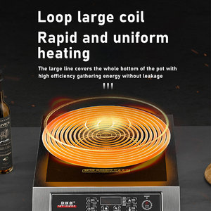 Người chiến thắng thương mại 3500W 5000W Điện lõm phẳng cảm ứng bếp công suất cao không dính Bếp cảm ứng cho nhà hàng - Product Image 5