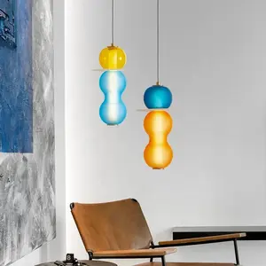 Lampada a sospensione per interni moderna personalizzata decorativa di alta qualità soffiata a mano con paralume in vetro a sospensione