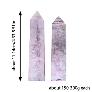 Bán buôn Chất lượng cao tinh thể tự nhiên màu tím điểm Chữa Bệnh Cây Đũa phép Lepidolite tháp cho trang trí nội thất - Product Image 4