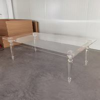 Hot Sale Recta ngle Acryl Esstisch Set Esszimmer möbel für Event Party Ehe