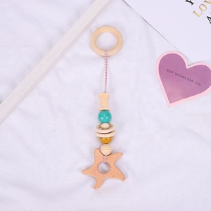 Juego de juguetes de madera de haya para bebé recién nacido, soporte de mordedor personalizado, juego de Juguetes - Product Image 3